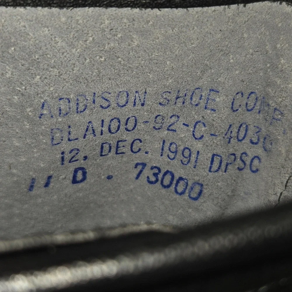 11 D Mens Addison Shoe Corp Military Combat Black Leather Boots Zip Lace Up EUC‎
